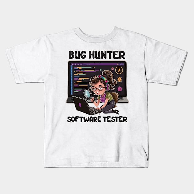 Bug Hunter Software Tester Kids T-Shirt by Software Testing Life